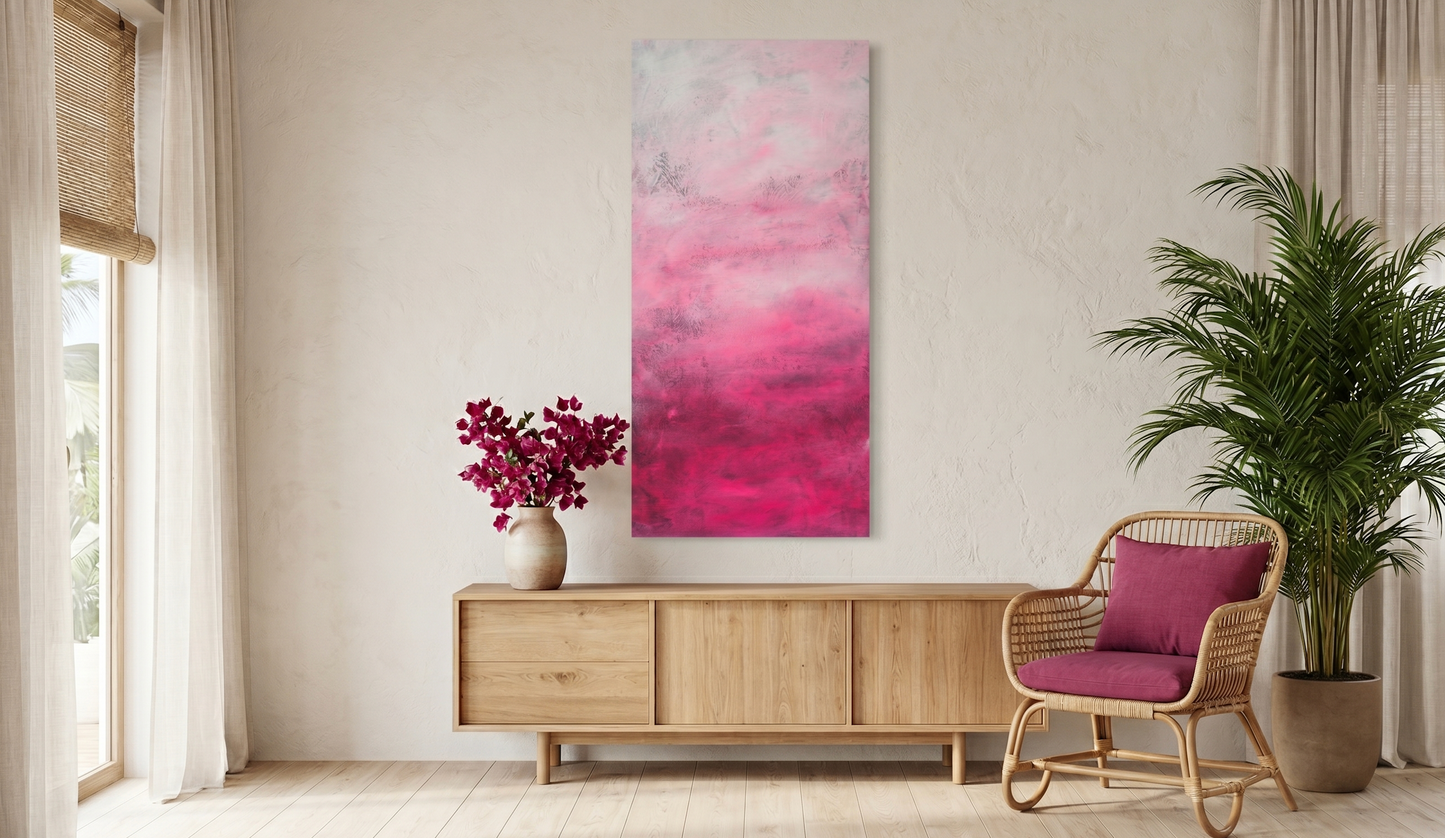 Guava— Pink Abstract Acrylic Painting on Canvas