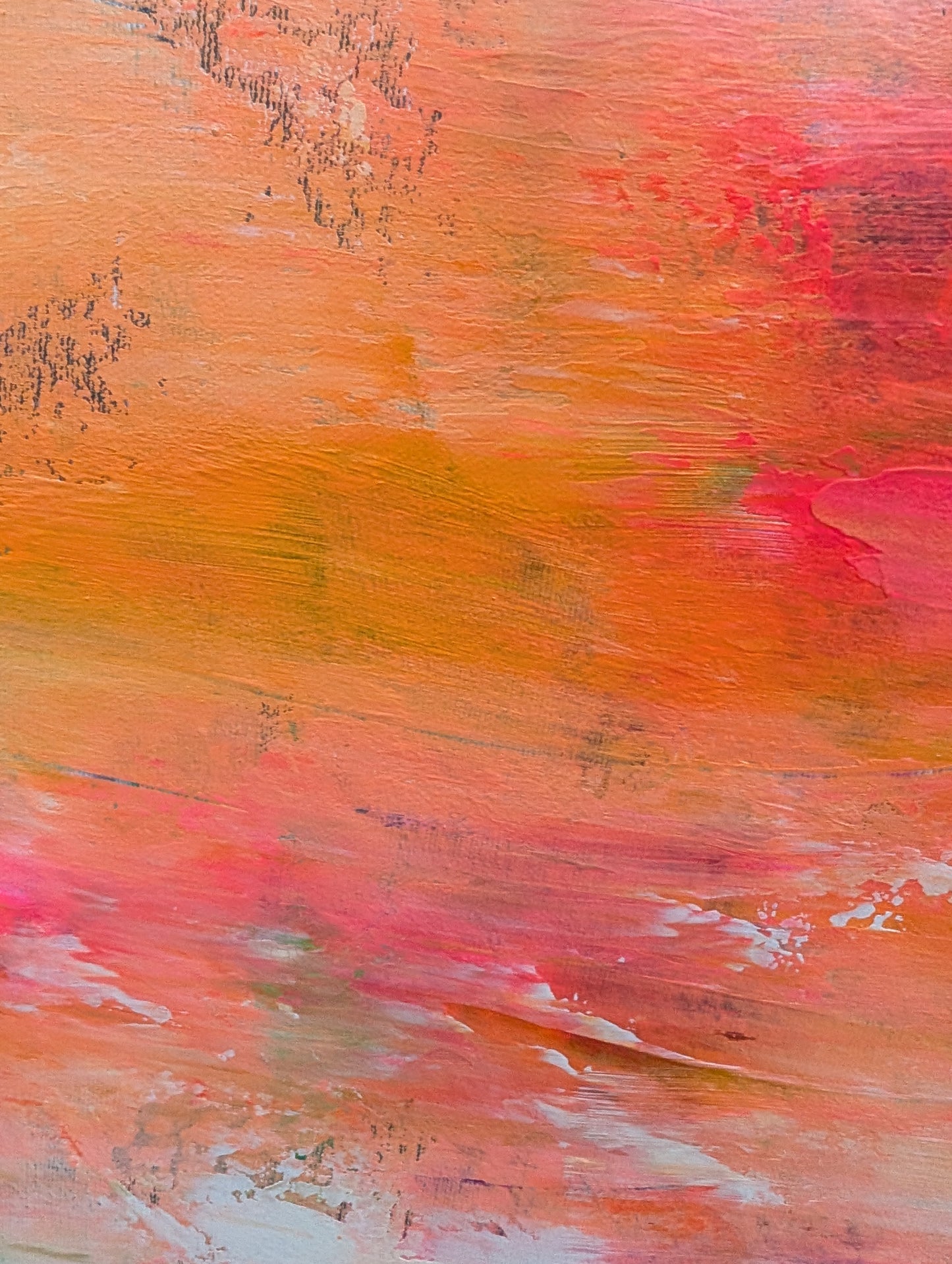 Sunburst — Orange Abstract Acrylic Painting on Canvas