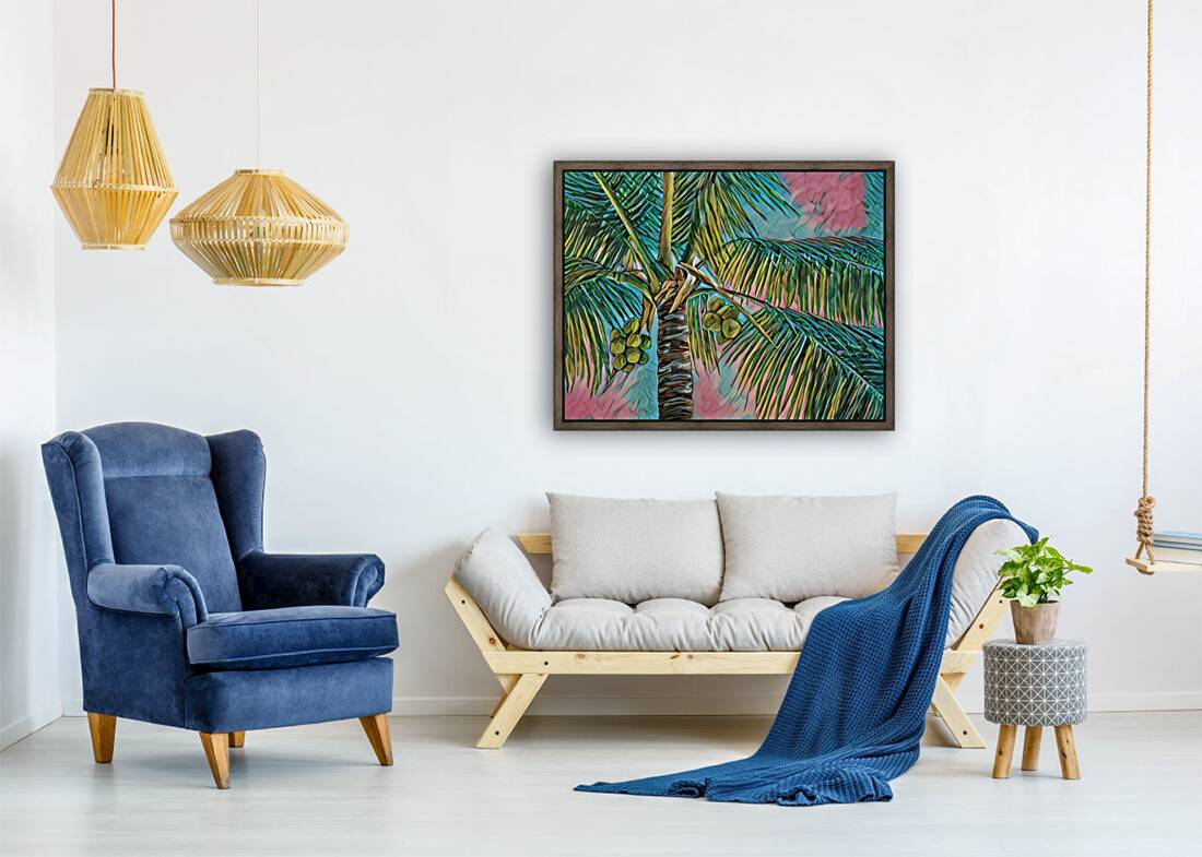 Coconuts & Pink Palms Print