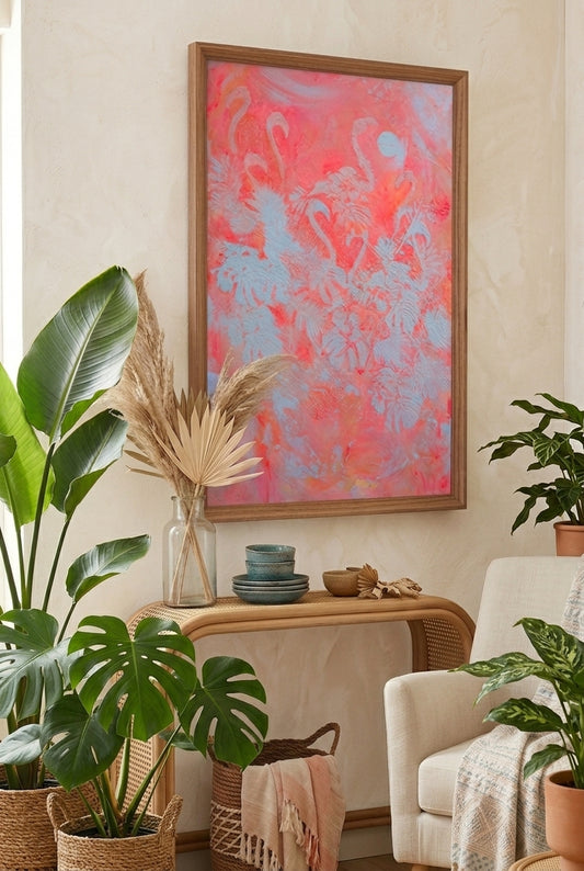 Patterns — Coral Abstract Acrylic Painting on Canvas