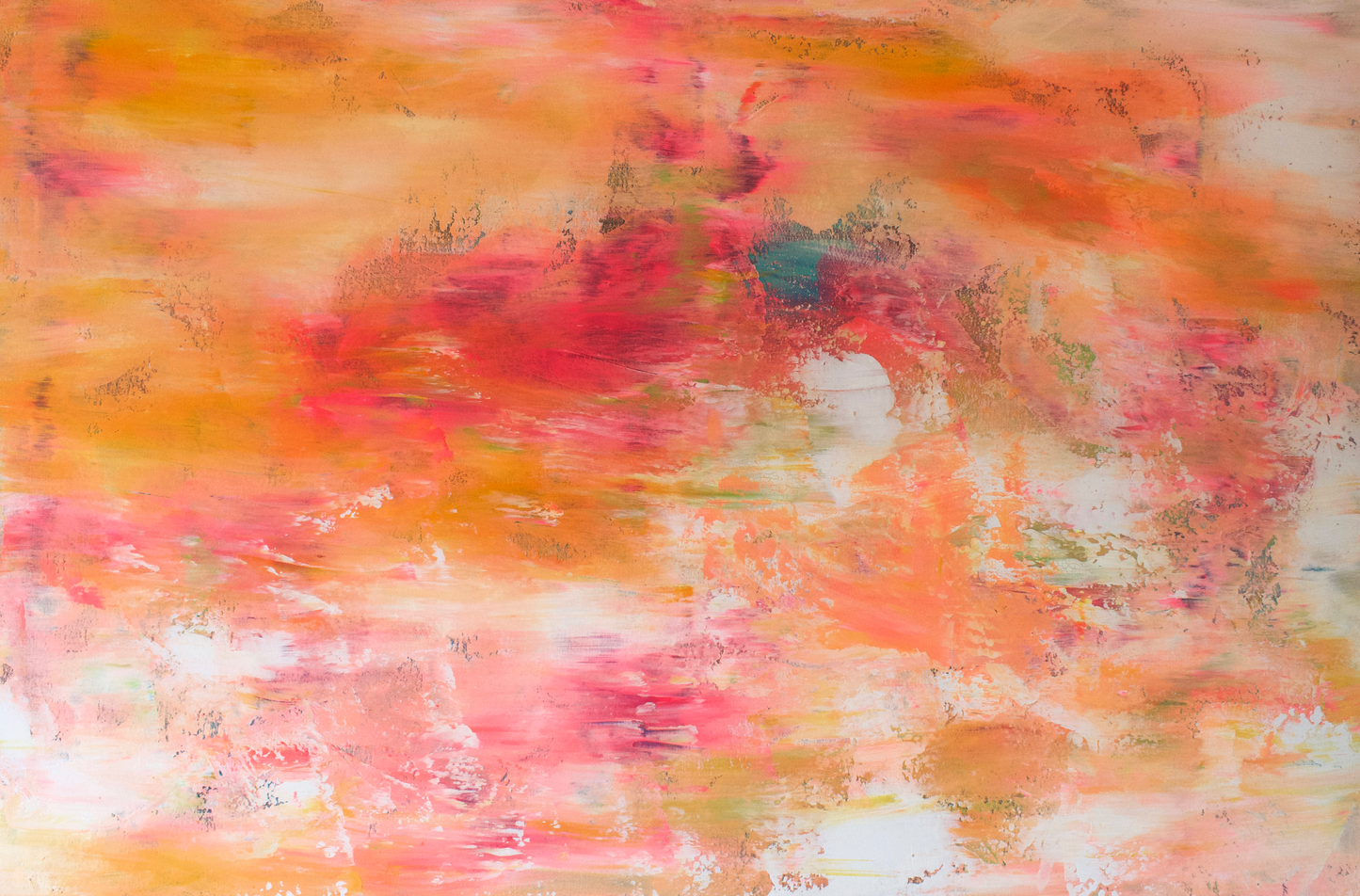 Sunburst — Orange Abstract Acrylic Painting on Canvas