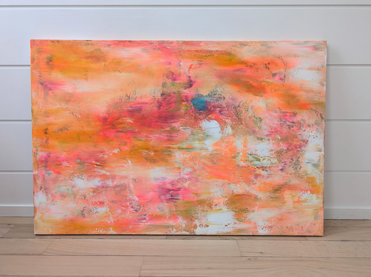 Sunburst — Orange Abstract Acrylic Painting on Canvas