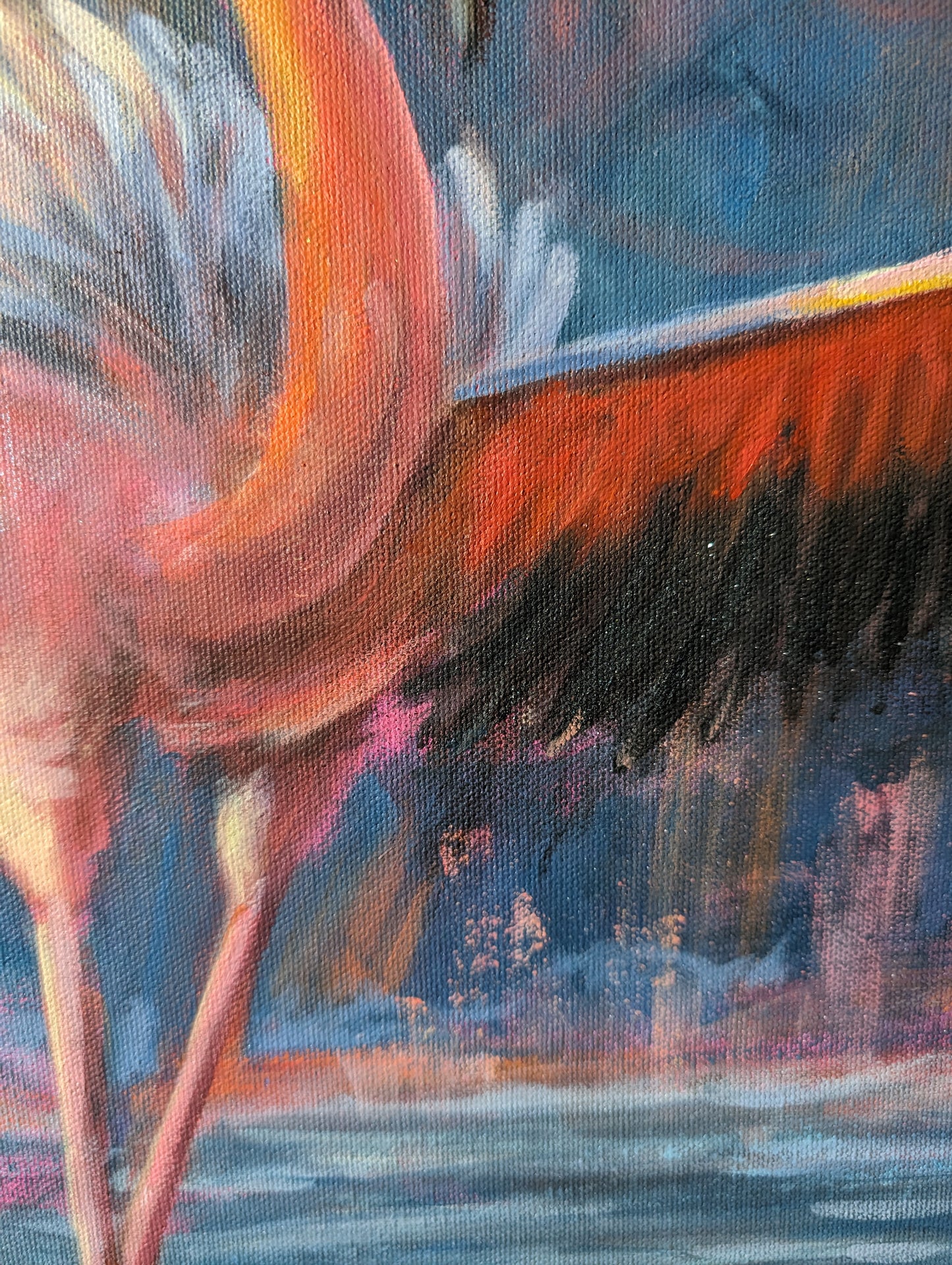 Be You — Large Flamingo Mixed Media Canvas Painting