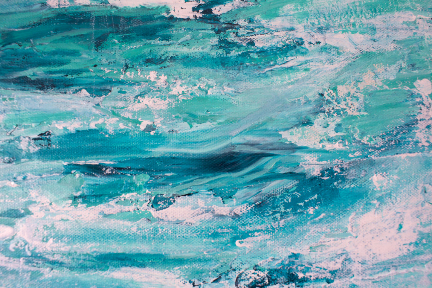 Calming blue abstract acrylic painting