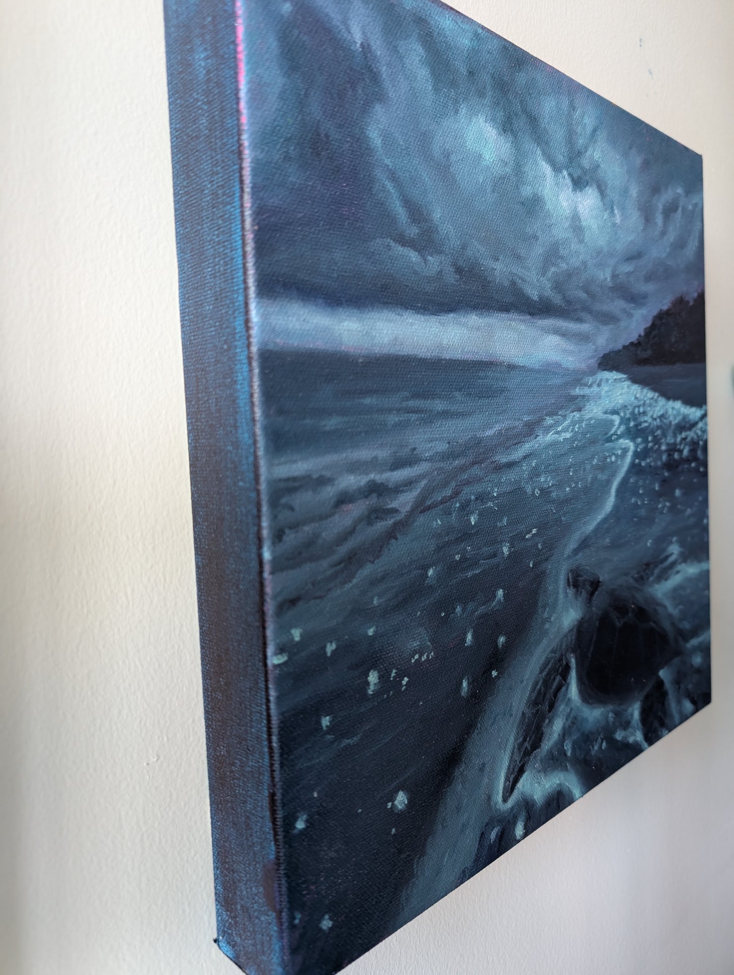 Glimmer — Dark Blue Ocean Painting on Canvas