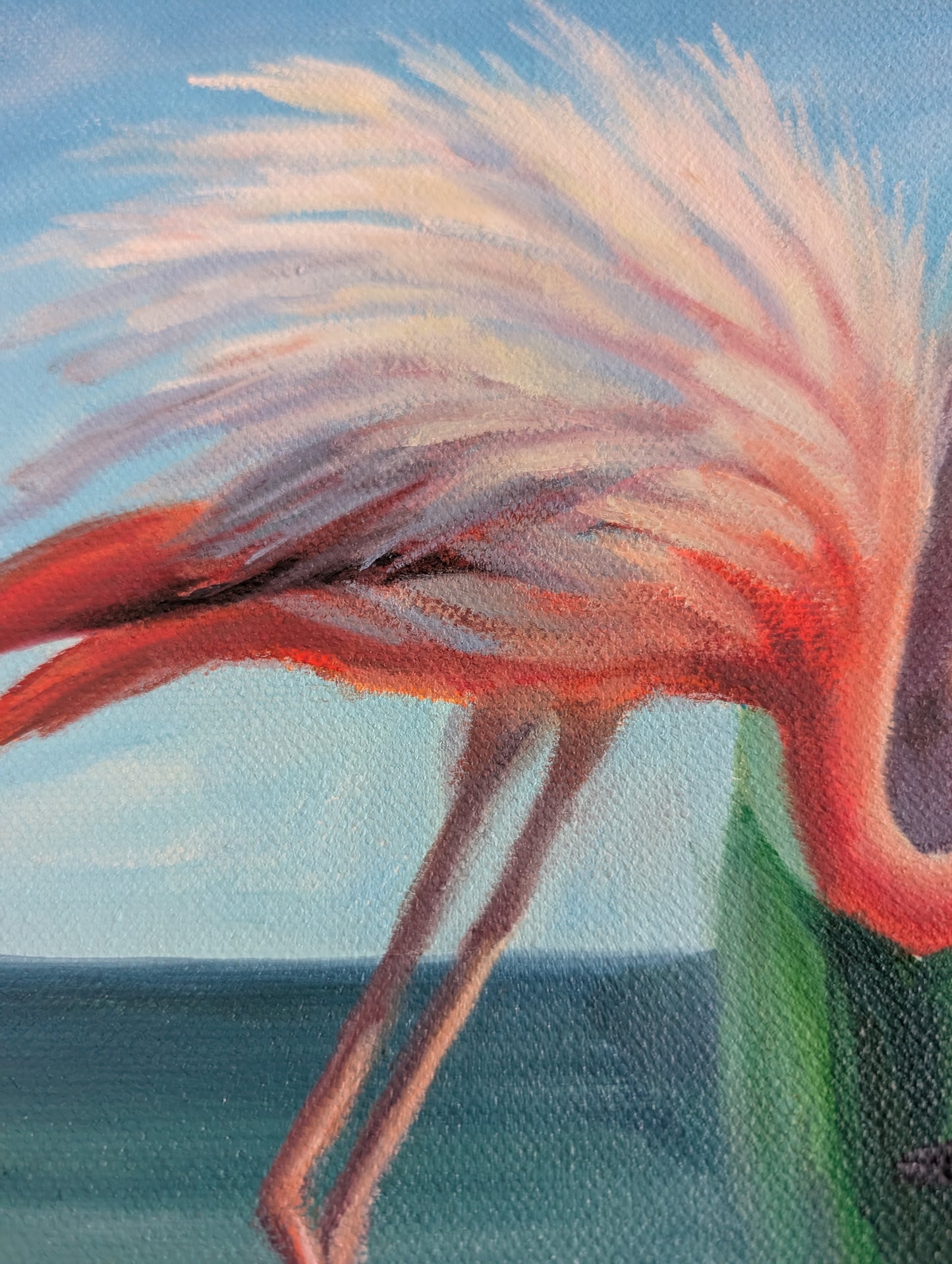 Imagine — Flamingo Watermelon Oil Painting on Canvas
