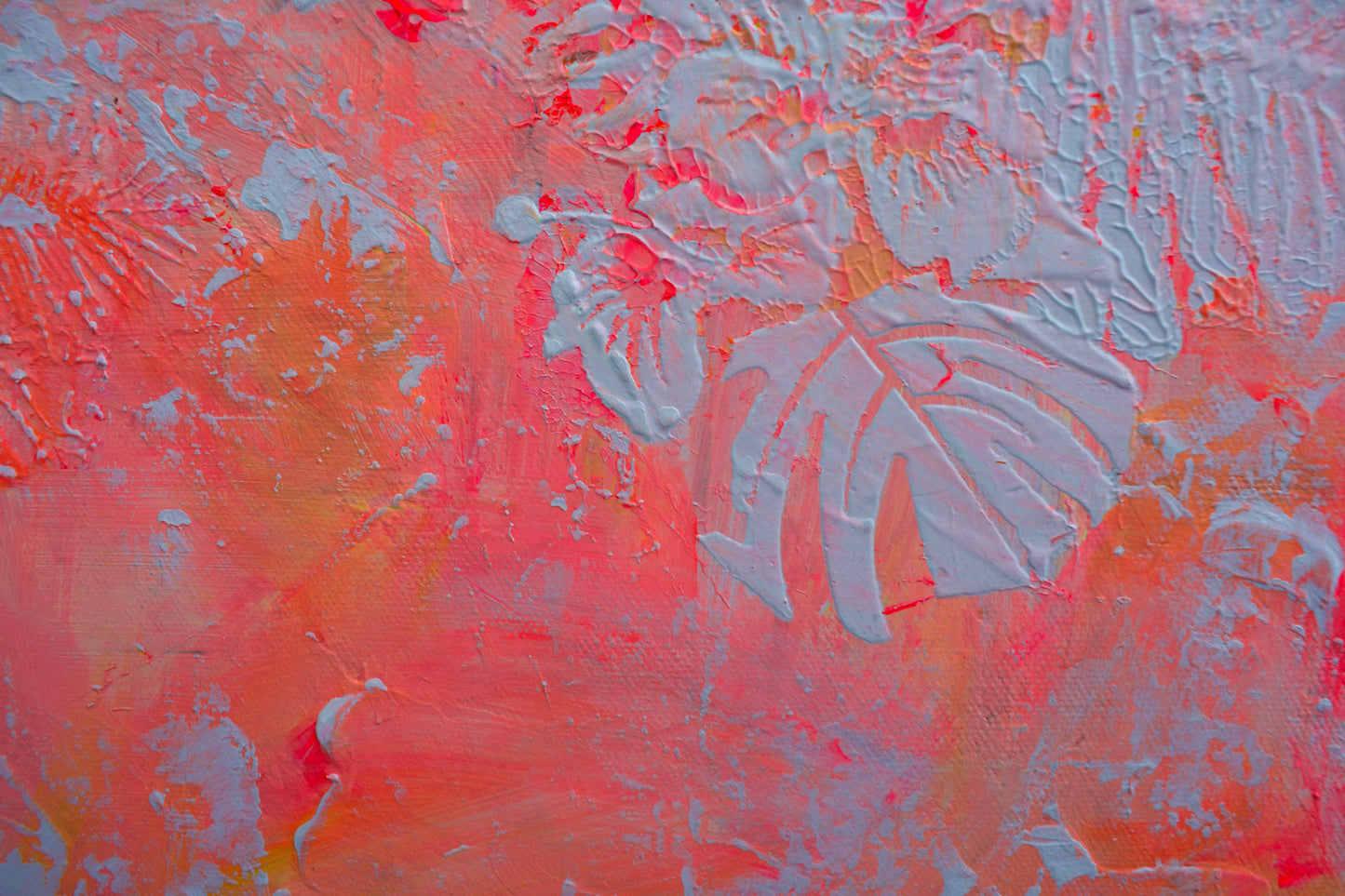 textured pink abstract acrylic painting on canvas with organic marks