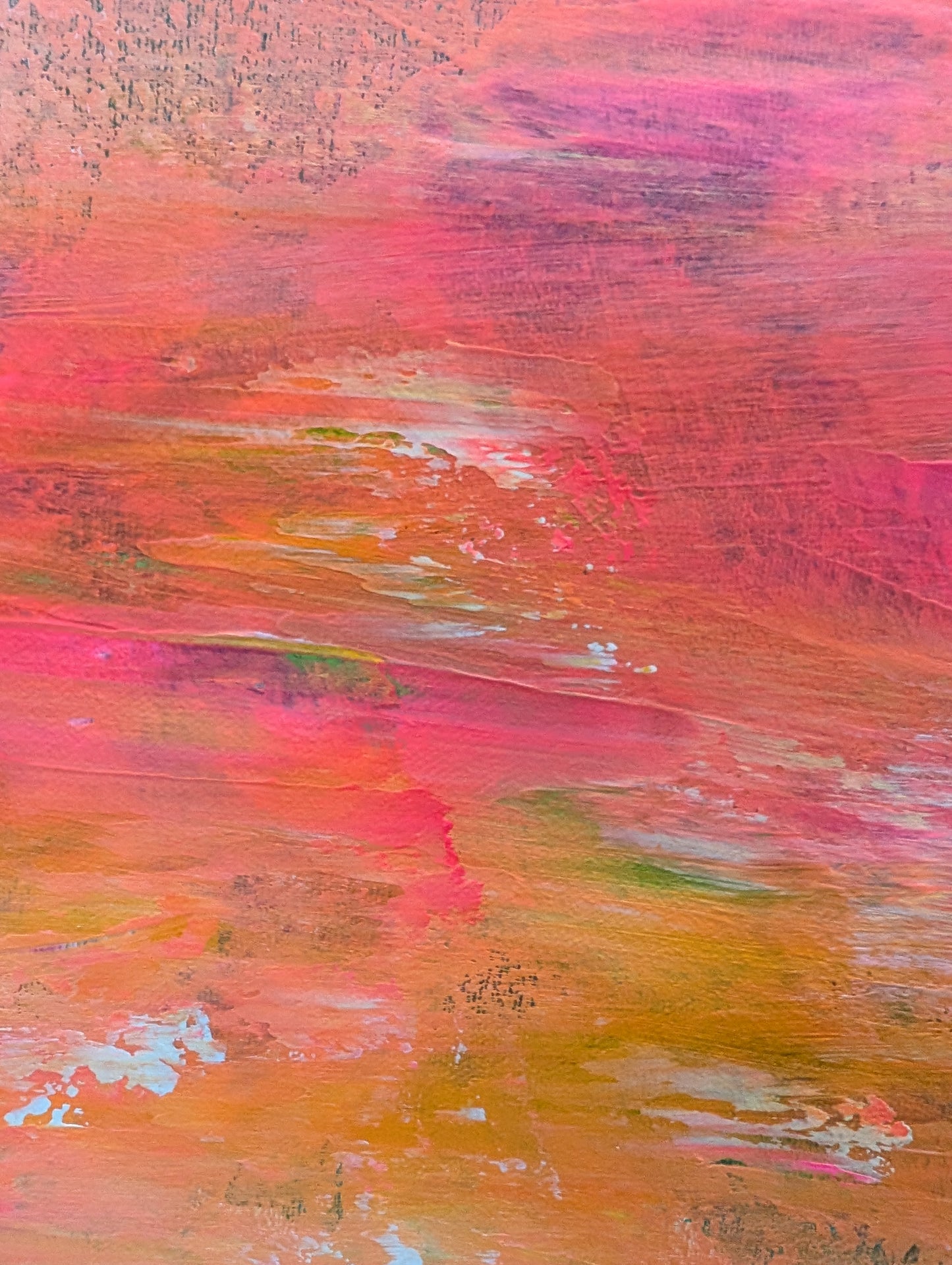 Sunburst — Orange Abstract Acrylic Painting on Canvas