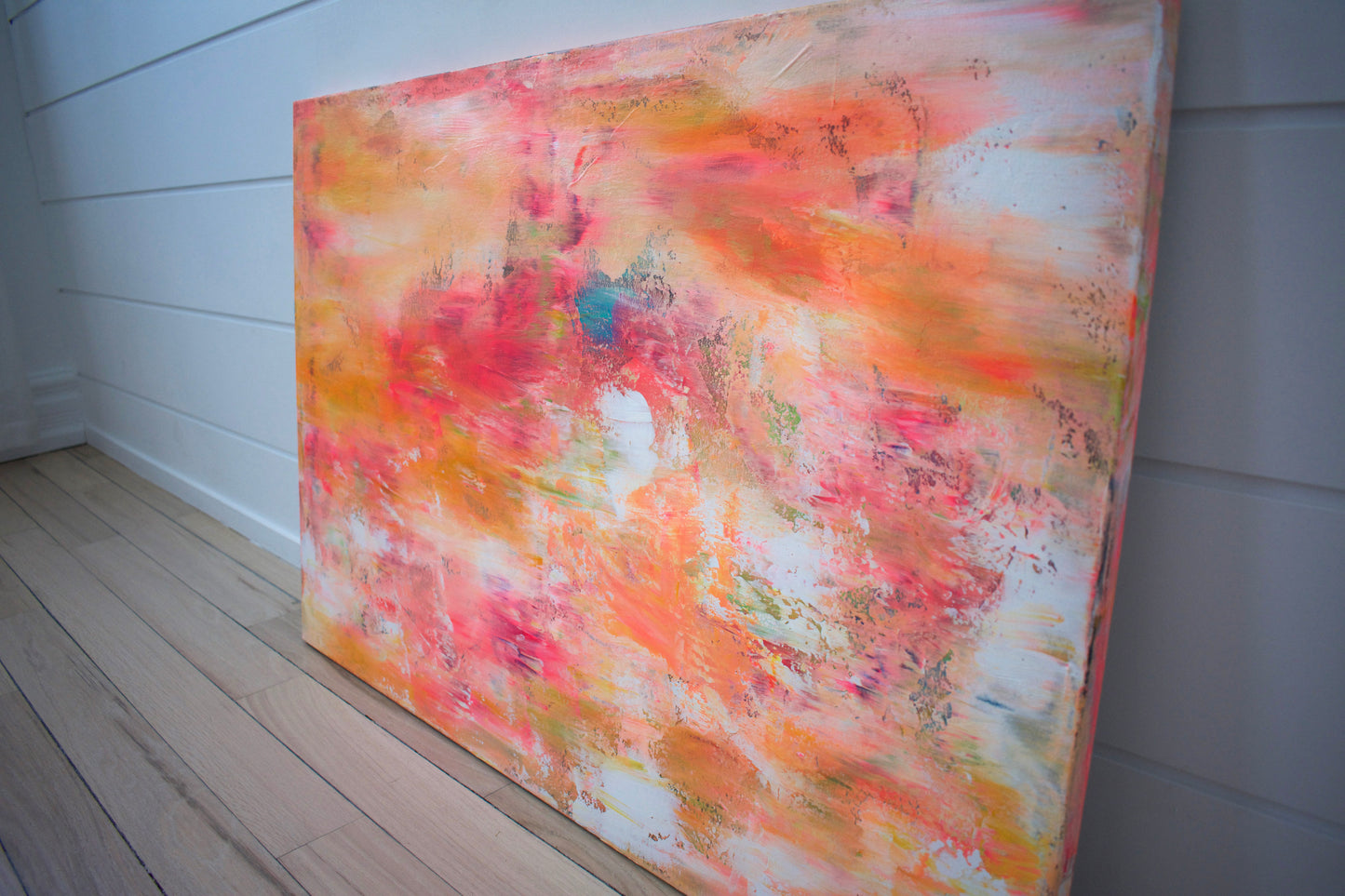 Sunburst — Orange Abstract Acrylic Painting on Canvas